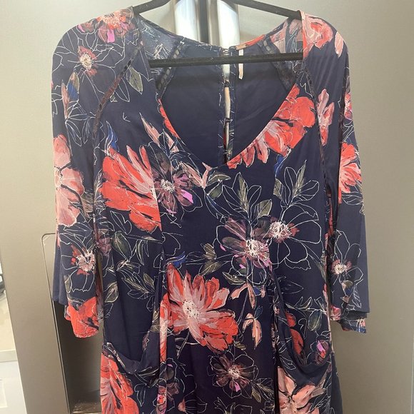 FREE PEOPLE NAVY MINI DRESS - Picture 1 of 8